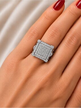 1 ctw of natural diamond micro-pave gorgeousness in this stunning statement ring